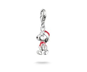 Thomas Sabo Pendentif Charm Snoopy PEANUTS Original Argent Argent 925 Recyclé, Noirci, Émail À Froid