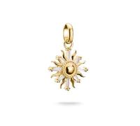 Thomas Sabo Pendentif Charm soleil avec pierres blanches Connect plaqué or Placage Or 18 Carats, Argent 925 Recyclé