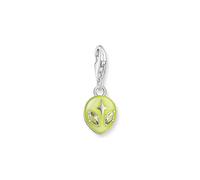 Thomas Sabo Pendentif Charm tête d’alien orné d’émail à froid jaune et gemmes en argent Argent Sterling 925, Émail À Froid 2053-041-4