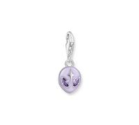 Thomas Sabo Pendentif Charm tête d’alien orné d’émail à froid violet et gemmes en argent Argent Sterling 925, Émail À Froid 2049-041-13