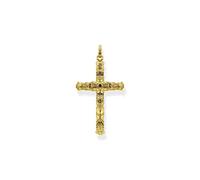 THOMAS SABO Pendentif croix en argent sterling 925 plaqué or jaune 750 avec zircone - Hauteur : 54 mm - PE909-414-39, 54mm, Argent, Pas de gemme