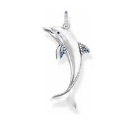 Thomas Sabo - Pendentif Dauphin avec des pierres bleues couleur argent - bleu Pe932-644-1 - unisex - Accessoires - Gris - Taille: ONE Size