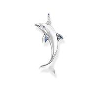 Thomas Sabo Pendentif dauphin vec pierres bleues Argent Sterling 925, Noirci