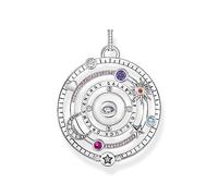 Thomas Sabo Pendentif Demi-sphère avec œil Pierres Multicolores Argent Noirci Argent Sterling 925, Noirci, Émail À Froid