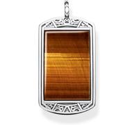 THOMAS SABO Pendentif "Dog Tag" Oeil de tigre argent noirci P
