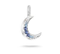 Thomas Sabo Pendentif lune avec pierres bleues Argent Sterling Recyclé
