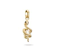 THOMAS SABO Pendentif serpent avec pierre Connect plaqué or 18 carats, argent 925 recyclé, émail froid