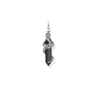THOMAS SABO Pendentif serpent pour homme en argent sterling 925 noirci avec pierre onyx noire 46 x 13 mm PE944-641-11, H: ca. 46mm / B: ca. 13mm, Argent sterling, Zircone cubique