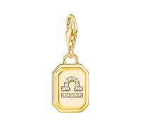 THOMAS SABO Pendentif signe du zodiaque Balance avec pierres en argent sterling 925 plaqué or jaune 750