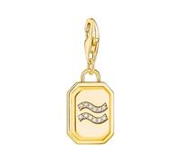 THOMAS SABO Pendentif signe du zodiaque Verseau avec pierres en argent sterling 925 plaqué or jaune 750