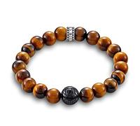 Thomas Sabo Rebel at Heart A1408-806-2 Unisex Bracelet 925 Sterling Silver Tiger's Eye Brown