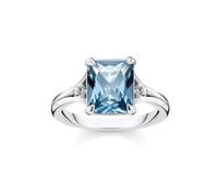 Thomas Sabo Ring blauer Stein mit Mond und Stern 925 Sterling Silber TR2297-644-1-48
