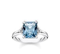 Thomas Sabo Ring blauer Stein mit Mond und Stern 925 Sterling Silber TR2297-644-1-54