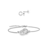 THOMAS SABO Sabo SET0601-051-14-L19,5v Parure de bijoux pour femme en argent sterling 925, 19.5 cm, Argent sterling, Zircone cubique