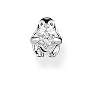 Thomas Sabo Femme Clou d'oreille unique pingouin avec pierre blanche argent Argent Sterling 925, Émail À Froid H2258-041-7