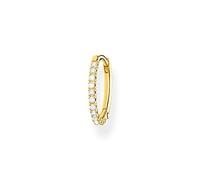 Thomas Sabo Créole unique blanche pierres or Argent Sterling 925, Doré Or Jaune 18 Carats