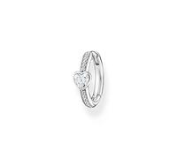Thomas Sabo single hoop earrings with heart and white stones 925 sterling silver CR692