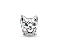 Thomas Sabo - Thomas Bloque Bead Chat Argent avec Vert et Noir de Zirconium K0165-845-7
