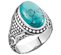 Thomas Sabo TR2241-878-17 Bague sceau unisexe talisman turquoise pierre argent Gr. 54