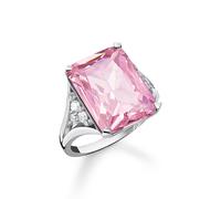 THOMAS SABO TR2339-051-9 Bague pour femme en argent sterling 925 avec pierre rose, 56, Argent, Aucune pierre précieuse