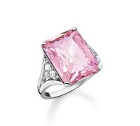 THOMAS SABO TR2339-051-9 Bague pour femme en argent sterling 925 avec pierre rose, 56, Argent, Aucune pierre précieuse