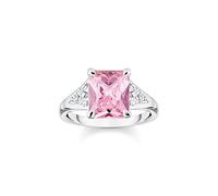 THOMAS SABO TR2362-051-9 Bague pour femme en argent sterling 925 sertie de pierres roses et blanches, 54, Argent, Aucune pierre précieuse