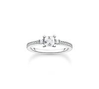 THOMAS SABO TR2397-051-14 Bague pour femme en argent sterling 925 sertie d'une pierre blanche, 56, Argent sterling, Zircone cubique