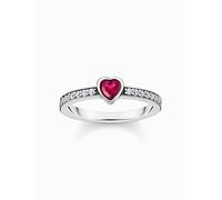 Thomas Sabo TR2448-640-10-54 Bague solitaire argentée avec pierre rouge + zir...