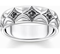 Thomas Sabo TR2453-643-11 Bague homme losange avec pierres noires Argent, 64/20,4