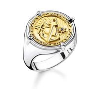 Thomas Sabo Unisexe Bague Foi, Amour, Espoir Argent Sterling 925, Noirci; Plaqué Or Jaune 18 Carats TR2246-849-39
