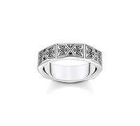 Thomas Sabo Unisexe Bague Forme facettée Argent Sterling 925, Noirci TR2432-643-11