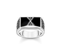 Thomas Sabo Unisexe Bague Forme pyramidale Noire Argent Sterling 925, Noirci TR2430-508-11