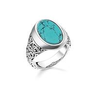 Thomas Sabo Unisexe Bague Turquoise Argent Sterling 925, Noirci TR2242-878-17