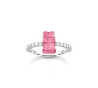 Thomas Sabo x HARIBO Bague avec mini-ourson d'or bleu et pierres, taille 50