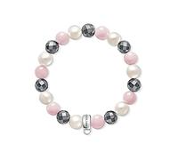 Thomas Sabo X0188-581-7 Bracelet à breloque pour femme, en argent Sterling 925 et perles de culture d’eau douce/quartz rose/hématite