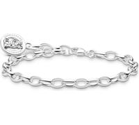 Thomas Sabo X0291-001-21 Bracelet à breloques avec anneau logo ours d'or argent, 19 cm