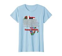 Thomas Sankara - « A Soldier is A Potential Criminal » T-Shirt, Femme, Bleu Céleste, XS