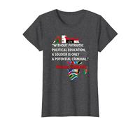 Thomas Sankara - « A Soldier is A Potential Criminal » T-Shirt, Femme, Chiné Foncé, M