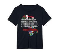 Thomas Sankara - « A Soldier is A Potential Criminal » T-Shirt, Femme Grandes Tailles, Noir, 3X