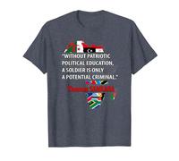 Thomas Sankara - « A Soldier is A Potential Criminal » T-Shirt, Homme, Bleu Chiné, 6XL