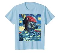 Thomas Sankara dans Le Style Van Gogh T-Shirt, Enfant, Bleu Céleste, 6 Ans