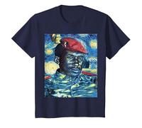 Thomas Sankara dans Le Style Van Gogh T-Shirt, Enfant, Bleu Marine, 8 Ans