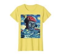 Thomas Sankara dans Le Style Van Gogh T-Shirt, Femme, Citron, M