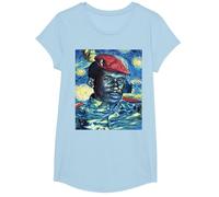 Thomas Sankara dans Le Style Van Gogh T-Shirt, Fille, Bleu Céleste, M