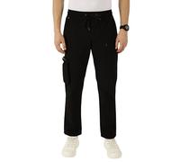 Thomas Scott Pantalon cargo élastique en coton mélangé léger et respirant pour homme - Taille mi-haute, noir/blanc, 36