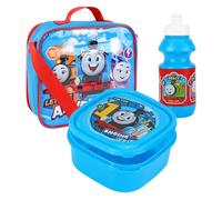 Thomas The Tank Engine Ensemble repas 3 pièces, sac isotherme avec bouteille d'eau et récipient alimentaire, bleu