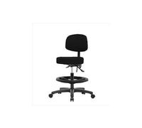 Thomas Vmbst-rg-t1-bf-rc-c8582 Medium Hauteur de banc Tabouret avec dossier et base en nylon Noir, avec inclinaison, Noir Pied Bague, Caster