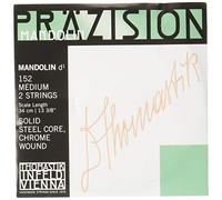 Thomastik Corde Ré 152 moyen (1 paire) filé plat sur acier chrome poli pour Mandoline Präzision/Précision jeu 154 moyen