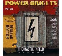 Thomastik Cordes Guitare électriques Power Brights Series Regular Bottom Jeu PB108 Extra Light .008-.040w