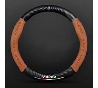 THOMIX Couvre Volant Voiture pour Volvo XC40 XC60 XC70 XC90, Couvre Volant Souple Respirante Antiderapante Volant de Voiture Protection, Voiture Interieur Accessoires,F Brown